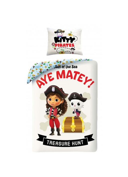 Gabby's poppenhuis Dekbedovertrek Kitty Pirates 140 x 200 cm + 70 x 90 cm Katoen