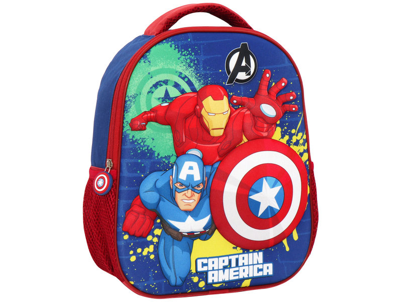 Marvel Avengers 3D Backpack, Captain America - 32 x 26 x 10 cm - EVA polyester