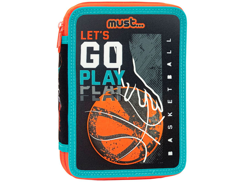 Must Gevuld etui Basketbal - 21 x 15 x 5 cm -  31 st. - Polyester