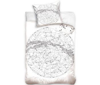 Dreamee Bettbezug Globe - Single - 140 x 200 / 70 x 90 cm - Baumwolle