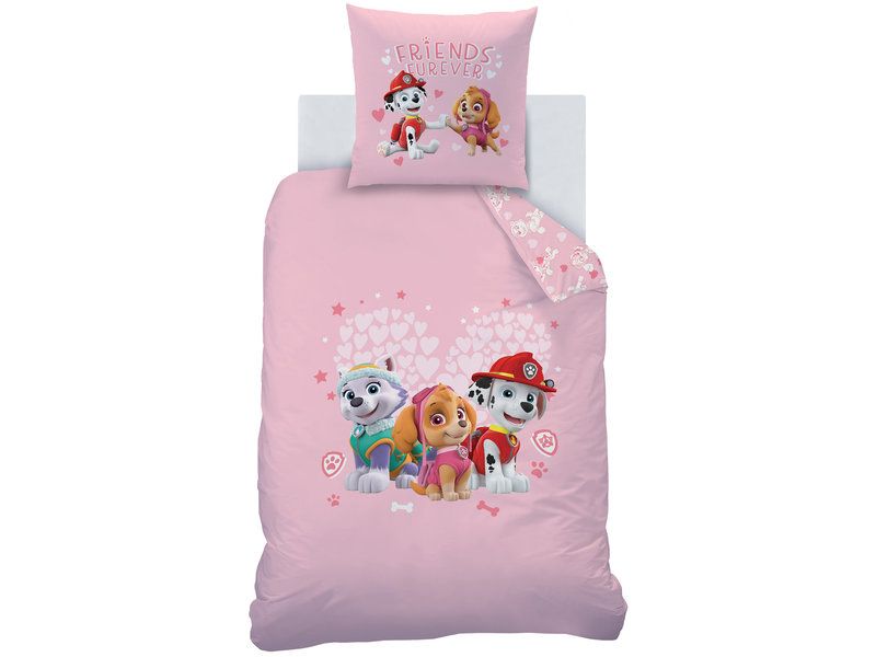 PAW Patrol Bettbezug Herz - Einzelbett - 140 x 200 cm - Baumwolle