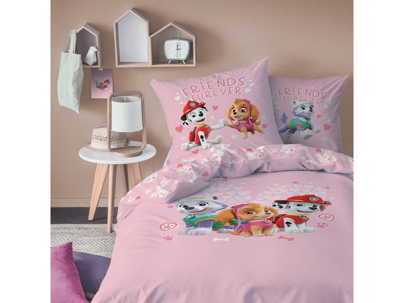 PAW Patrol Bettbezug Herz - Einzelbett - 140 x 200 cm - Baumwolle