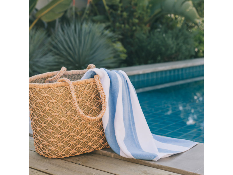 Torres Novas 1845 Serviette de plage Gibalta, Bleu - 100 x 180 cm - 100% coton