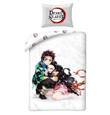 Demon Slayer Bettbezug Kamado - Single - 140 x 200 + 65 x 65 cm - Baumwolle