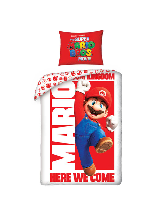 Super Mario Duvet cover Here we Come 140 x 200 cm + 70 x 90 cm Cotton