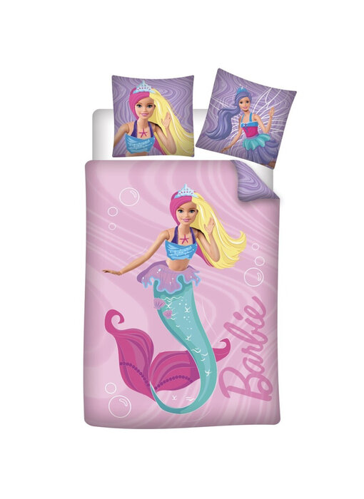 Barbie Duvet cover Mermaid 140 x 200 + 65 x 65 cm Cotton