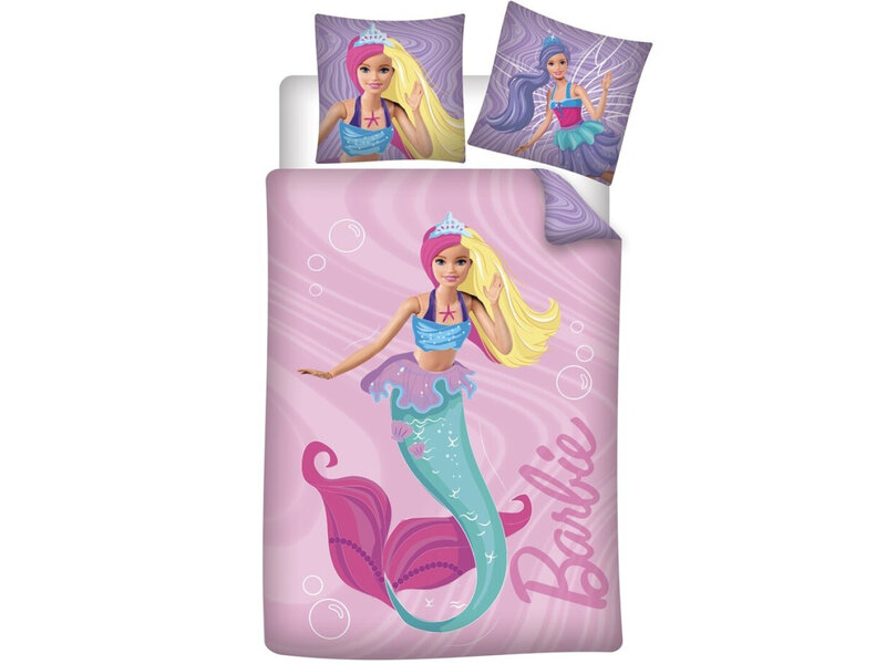 Barbie Duvet cover Mermaid - Single - 140 x 200 + 65 x 65 cm - Cotton