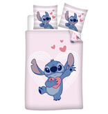 Disney Lilo & Stitch Duvet cover, Hearts - Single - 140 x 200 + 65 x 65 cm - Cotton