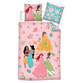 Disney Princess Bettbezug, Princess Party – Einzelbett – 140 x 200 + 65 x 65 cm – Baumwolle