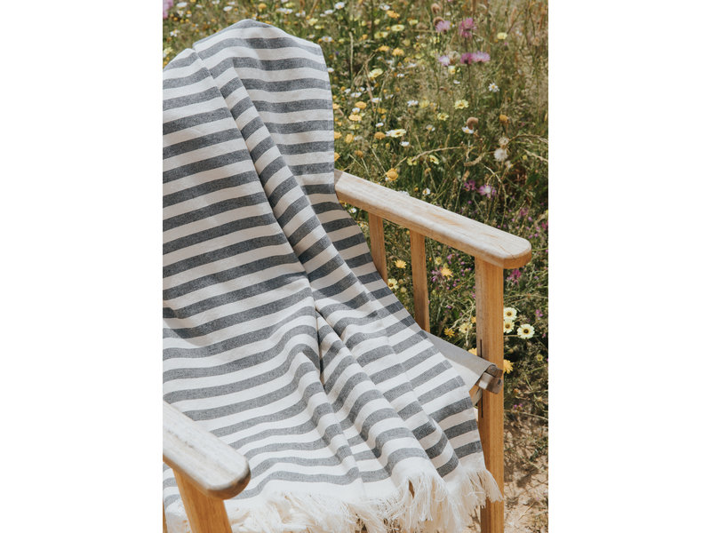 Torres Novas 1845 Serviette de plage Barra, Noir - 100 x 180 cm - 100% Coton