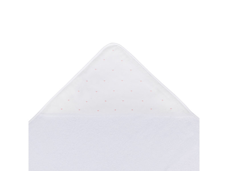 Torres Novas 1845 Textiel Poncho / Bath cape, Mira Pink dotted - 90 x 90 cm - Cotton, hand embroidered