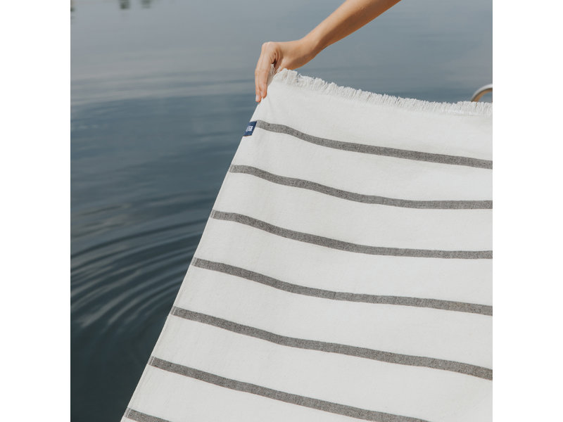 Torres Novas 1845 Textiel Serviette de plage Boa-Nova, Noir - 180 x 180 cm - 100% Coton
