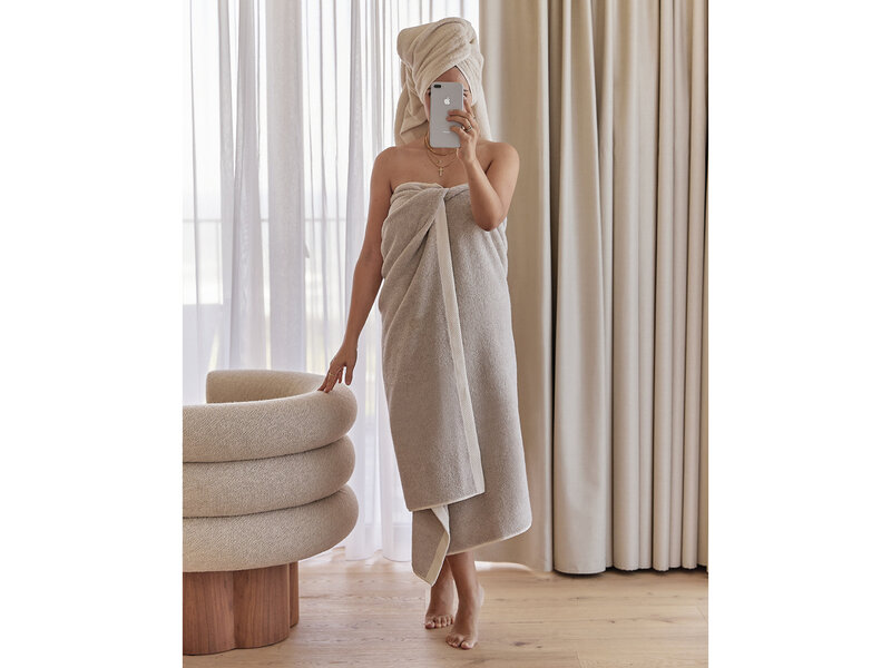 Torres Novas 1845 Textiel Bath towel DO ZERO, Gray - 150 x 100 cm - 100% Cotton