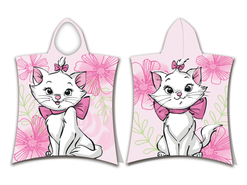 Disney Marie Cat Poncho / Badcape Flower - 50 x 115 cm - Katoen