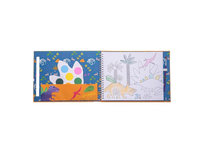 Floss & Rock Schilders blok, Dino - 27 x 20 x 1 cm - Multi