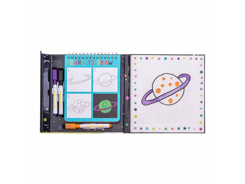 Floss & Rock Ensemble d'exercices de dessin, Space - 18 x 18,5 x 2 cm - Multi