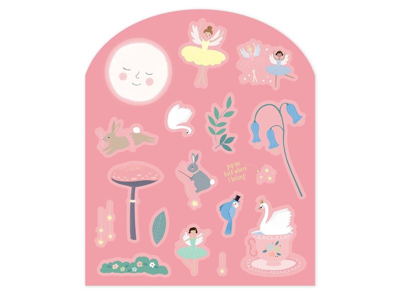 Floss & Rock Sticker book with reusable stickers, Swan Lake - 27.5 x 21.5 x 1 cm - Multi