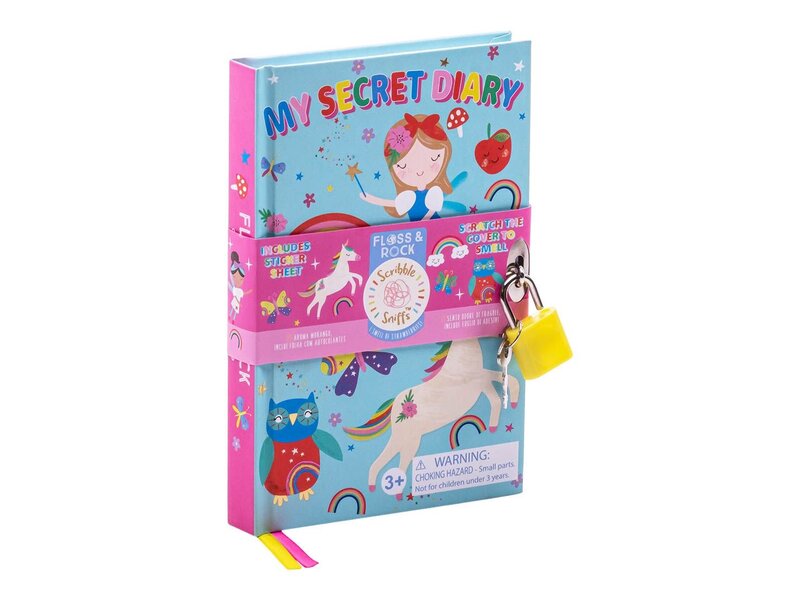 Floss & Rock Diary Rainbow Elf - 15 x 10 x 1.5 cm - with scent, stickers & lock