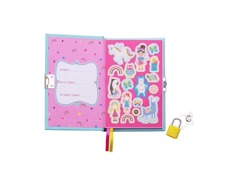 Floss & Rock Agenda Rainbow Elf - 15 x 10 x 1,5 cm - avec parfum, autocollants & cadenas