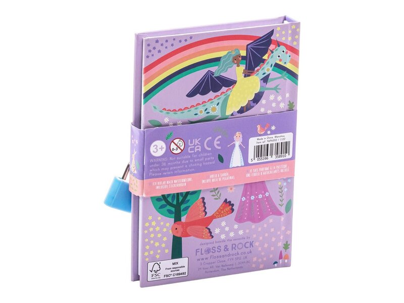 Floss & Rock Diary Fairytale - 15 x 10 x 1.5 cm - with scent, stickers & lock