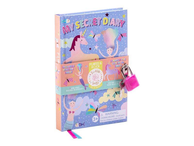 Floss & Rock Diary Fantasy - 15 x 10 x 1.5 cm - with scent, stickers & lock