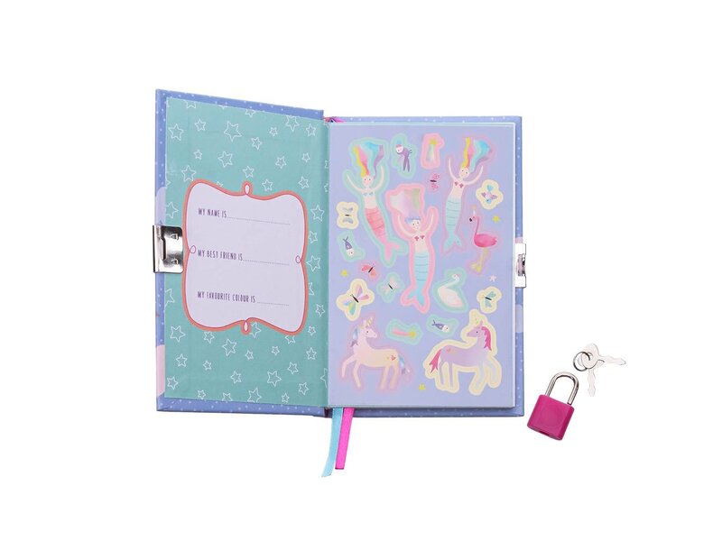 Floss & Rock Diary Fantasy - 15 x 10 x 1.5 cm - with scent, stickers & lock