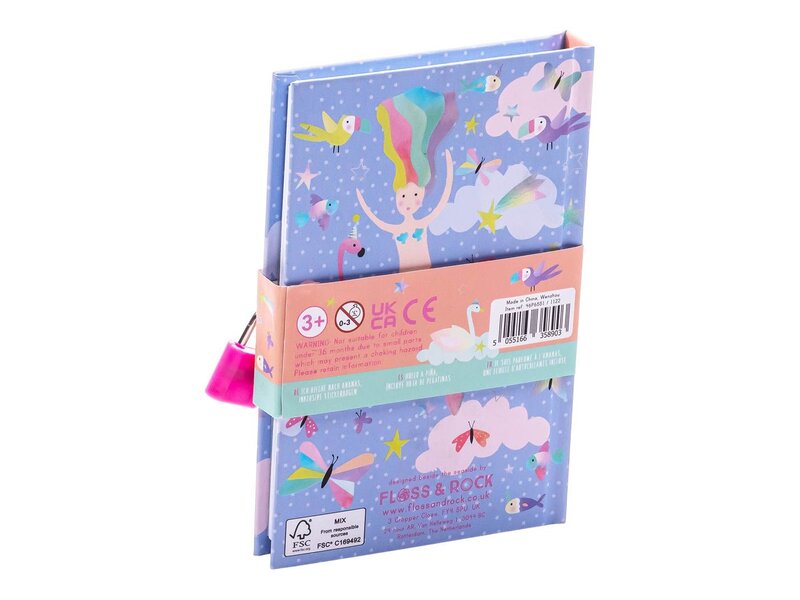 Floss & Rock Journal Fantaisie - 15 x 10 x 1,5 cm - avec parfum, autocollants & cadenas