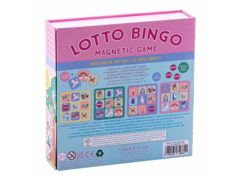 Floss & Rock Loto / Jeu de bingo, Elfe arc-en-ciel - 17 x 17 x 4 cm - Multi