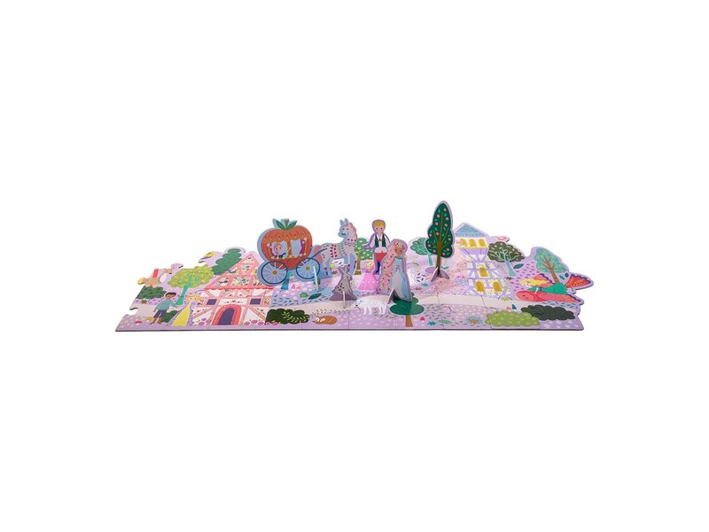 Floss & Rock Bodenpuzzle, Märchen – 60 Teile – 132 x 32 cm – mit herausnehmbaren Figuren