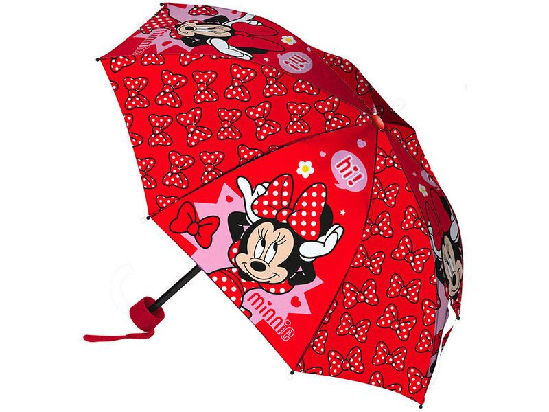 Disney Minnie Mouse Paraplu, Strik - Ø 90 x 24/55 cm - Polyester