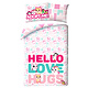 Housse de couette Hello 140 x 200 + 70 x 90 Coton