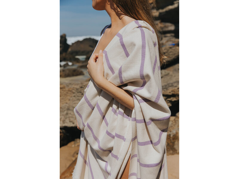 Torres Novas 1845 Textiel Strandtuch Boa-Nova, Lavendel - 70 x 130 cm - 100% Baumwolle