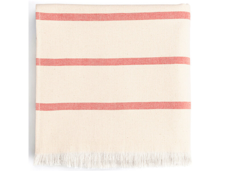 Torres Novas 1845 Textiel Serviette de plage Boa-Nova, Rouge - 100 x 180 cm - 100% Coton