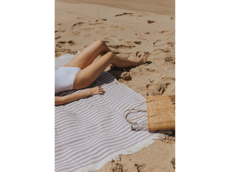 Torres Novas 1845 Textiel Beach towel Barra, Lavender - 100 x 180 cm - 100% Cotton