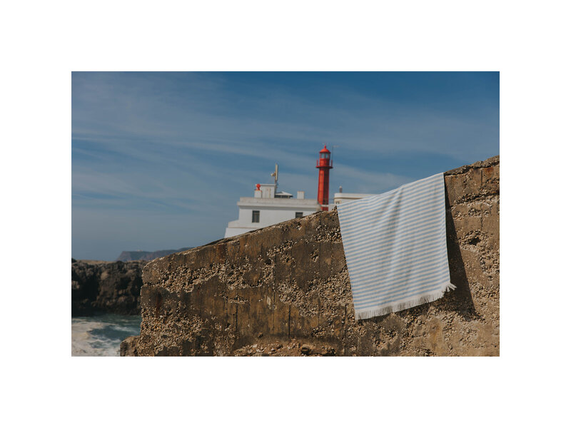 Torres Novas 1845 Beach towel Barra, Blue - 100 x 180 cm - 100% Cotton