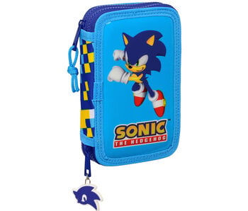 Sonic the Hedgehog Gevuld Etui Bleu 28 stuks 19,5 x 12,5 cm