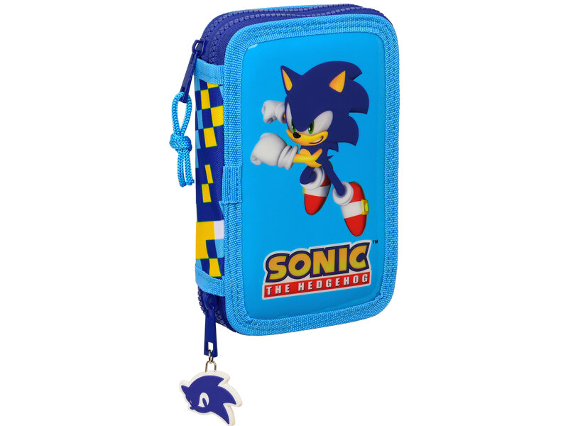 Sonic the Hedgehog Caisse remplie, Bleu - 28 pièces - 19,5 x 12,5 x 4 cm - Polyester