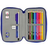 Sonic Gevuld etui, Bleu - 28 stuks - 19,5 x 12,5 x 4  cm - Polyester