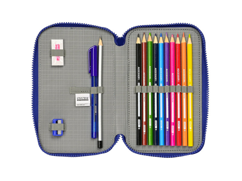 Sonic Gevuld etui, Bleu - 28 stuks - 19,5 x 12,5 x 4  cm - Polyester