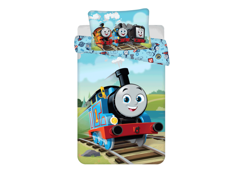 Thomas de Trein BABY Bettbezug, Steam Team – 135 x 100 + 40 x 60 cm – Baumwolle