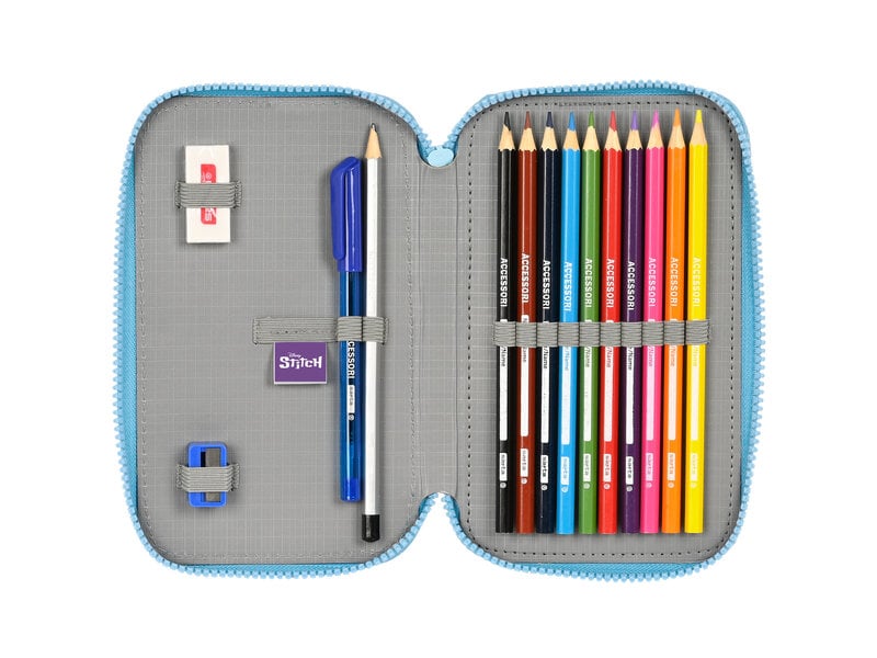 Disney Stitch Pencil Case with Stationery for Girls Filled Pencil