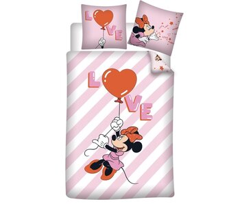 Disney Minnie Mouse Housse de couette Love Balloon 140 x 200 + 65 x 65 cm Coton