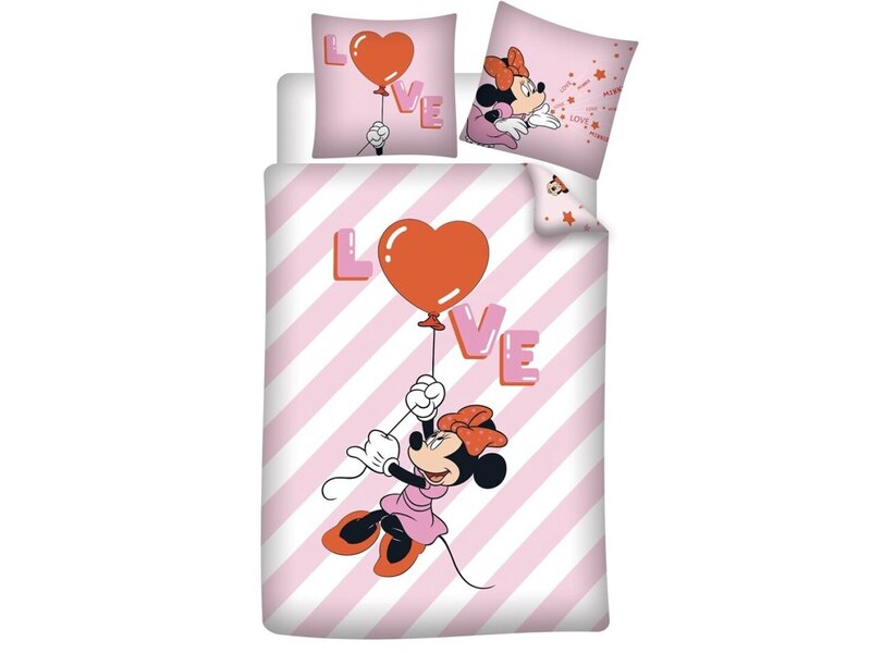 Disney Minnie Mouse Bettbezug Love Balloon – Einzelbett – 140 x 200 cm – Baumwolle