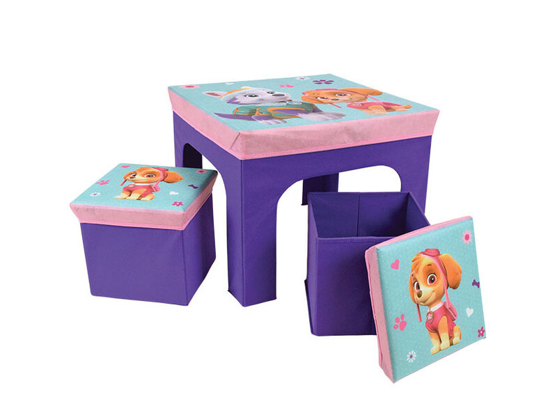 PAW Patrol Table and Stools, Girl - 50 x 50 x 49 cm + 26 x 26 x 24 cm