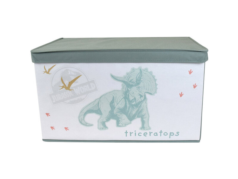 Jurassic World Coffre à jouets Pliable, Triceratops - L 56,5 x P 36 cm x H31 cm