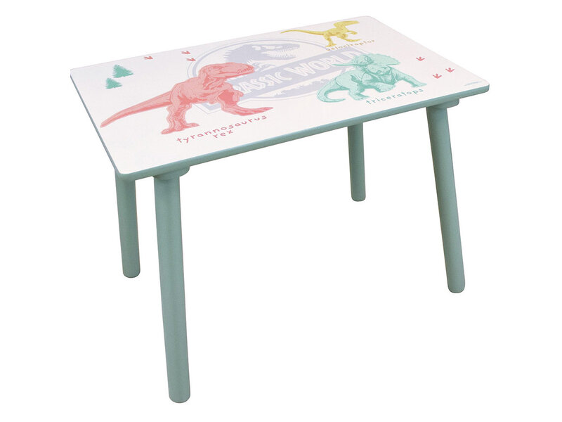 Jurassic World Tisch mit Stuhl, Dinosaurier – 41,5 x 60 x 40 + 49,5 x 31,5 x 31 cm – MDF