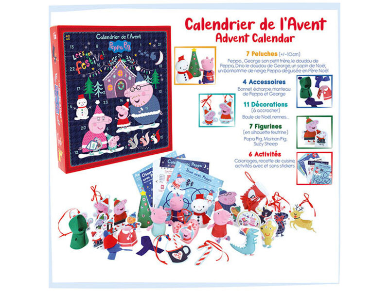 Peppa Pig Adventskalender (35 Stk.) - 39 x 36 x 6 cm - Div.