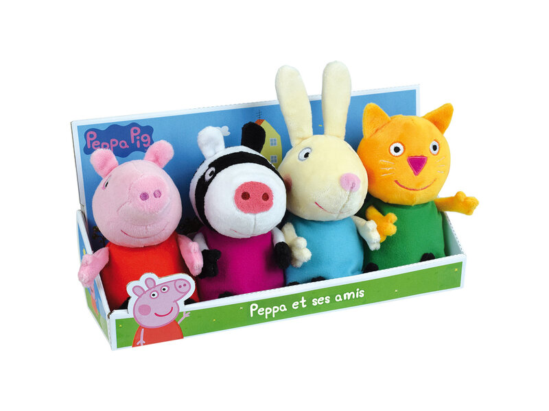 Peppa Pig Peluches Friends (lot de 4) - ± 17 cm - Peluche