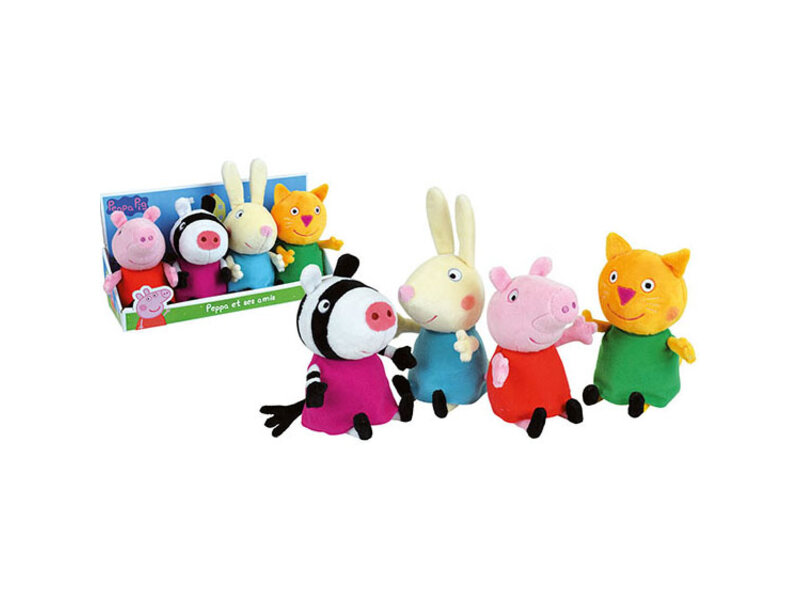 Peppa Pig Knuffels Friends (set van 4) - ± 17 cm - Pluche