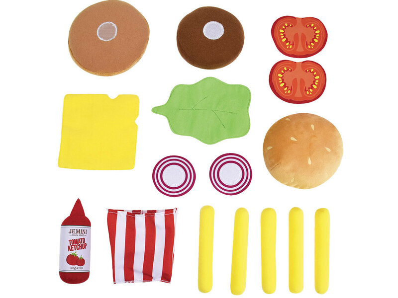 Jemini Menu Tini Cook Burger - 16 pièces - Peluche